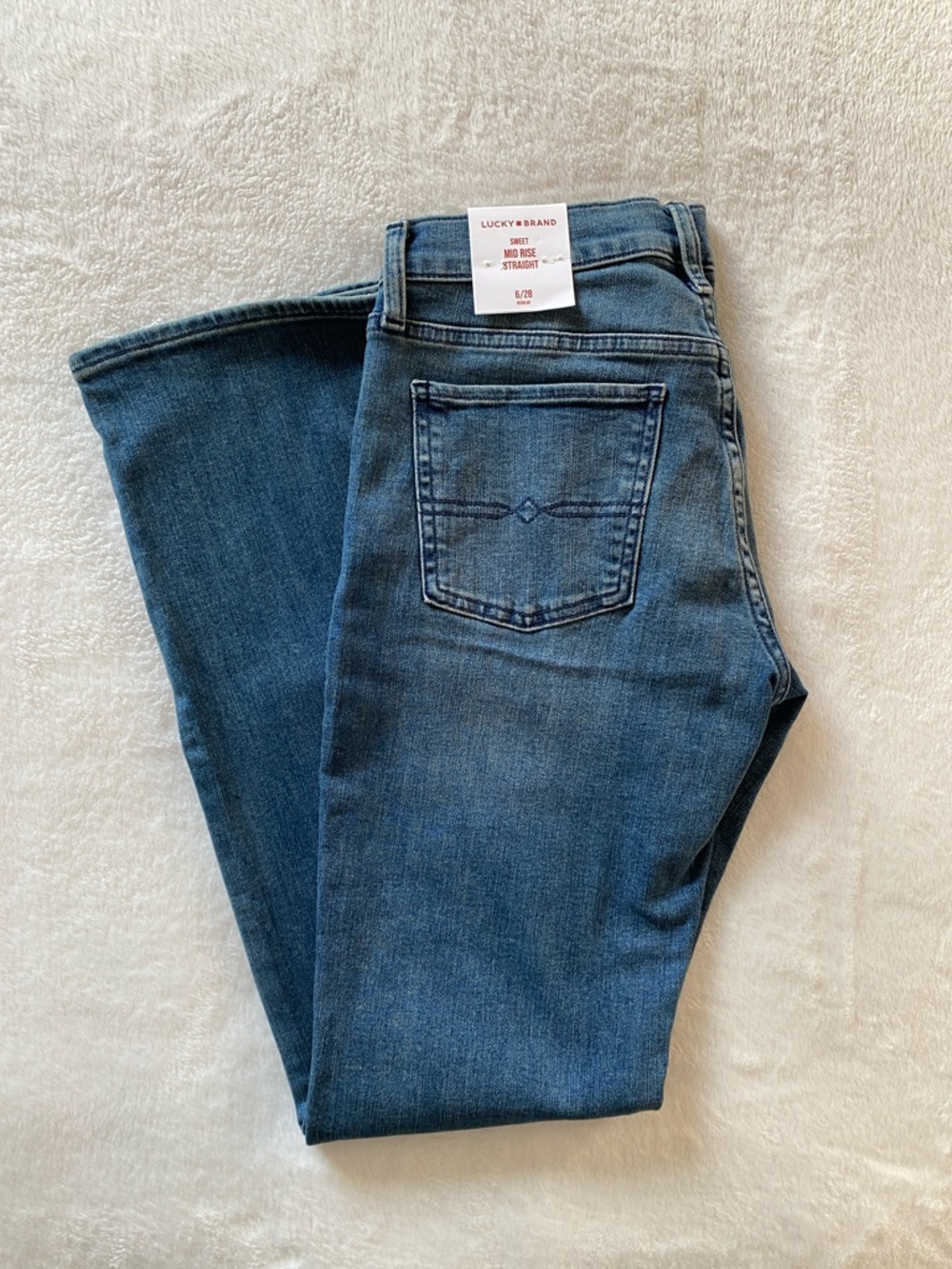 Lucky Brand Blue Mid-Rise Straight Jeans
